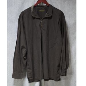 Panini Made in Italy Brown Half-Zip Collared Shirt Men’s Size XL